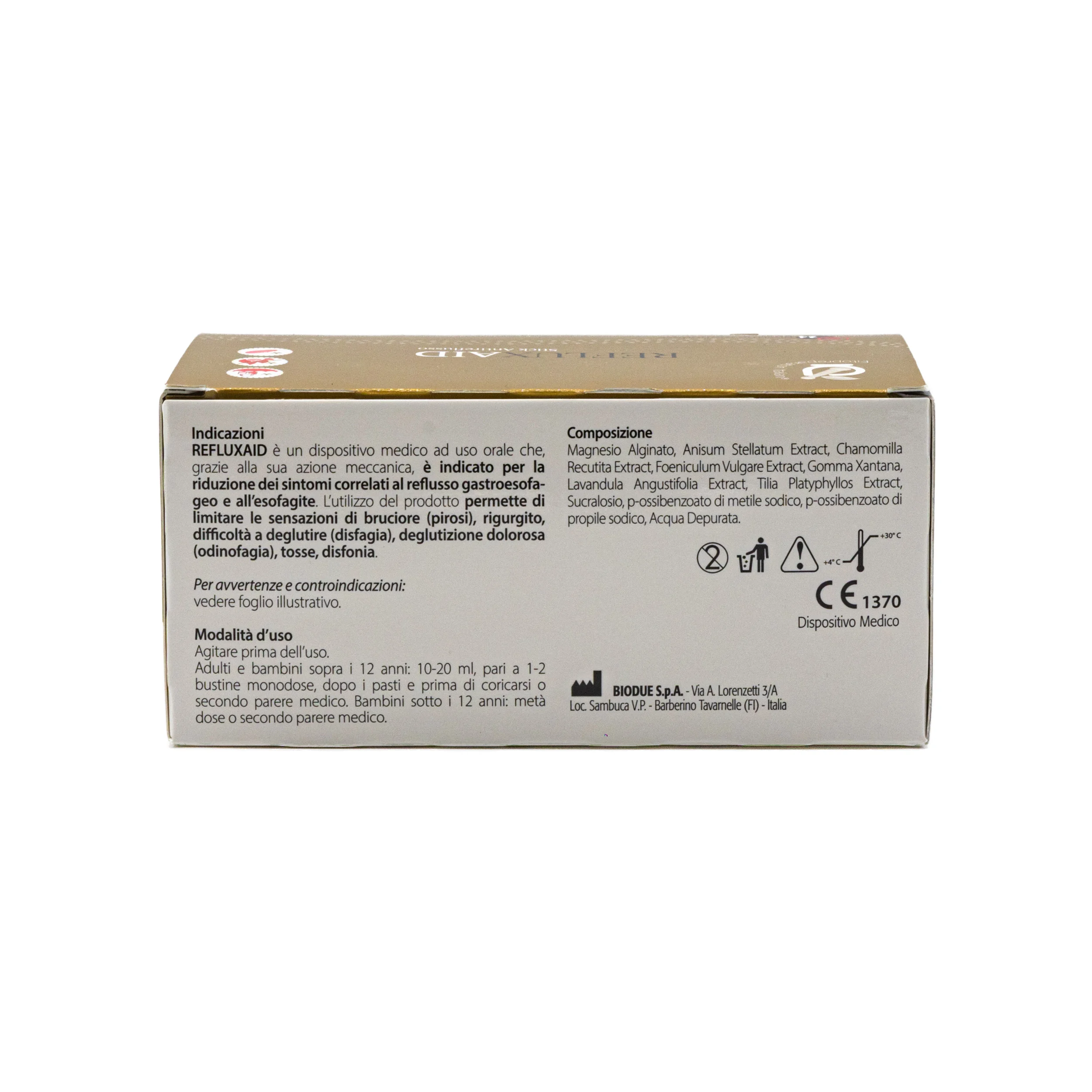 indicazioni RefluxAID bustine integratore per reflusso gastroesofageo e acidità di stomaco
