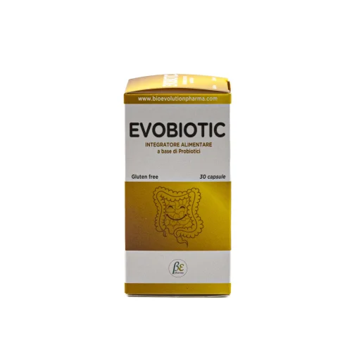 scatola frontale Evobiotic capsule probiotico per equilibrio intestinale e difese naturali