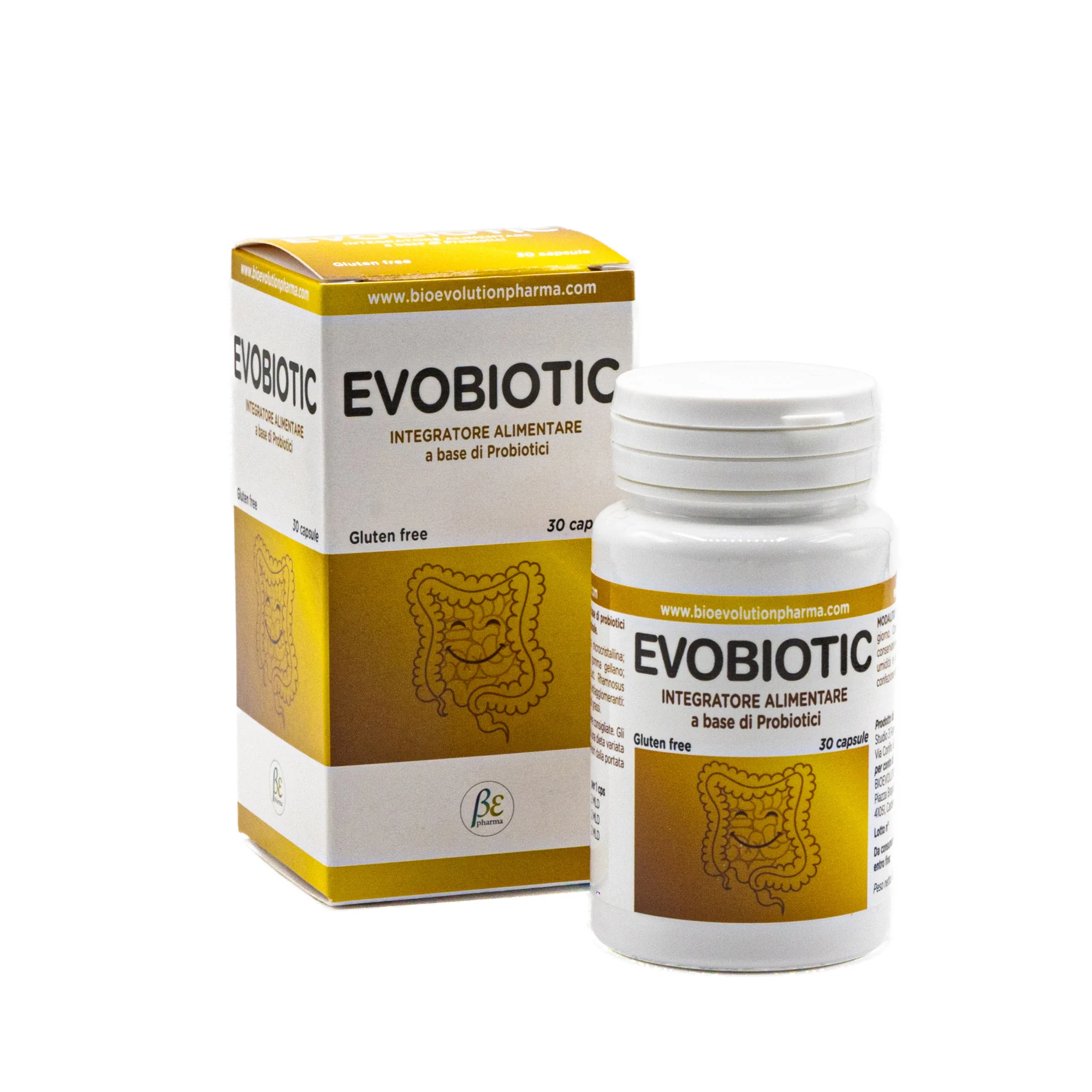 scatola e flacone Evobiotic capsule probiotico per equilibrio intestinale e difese naturali