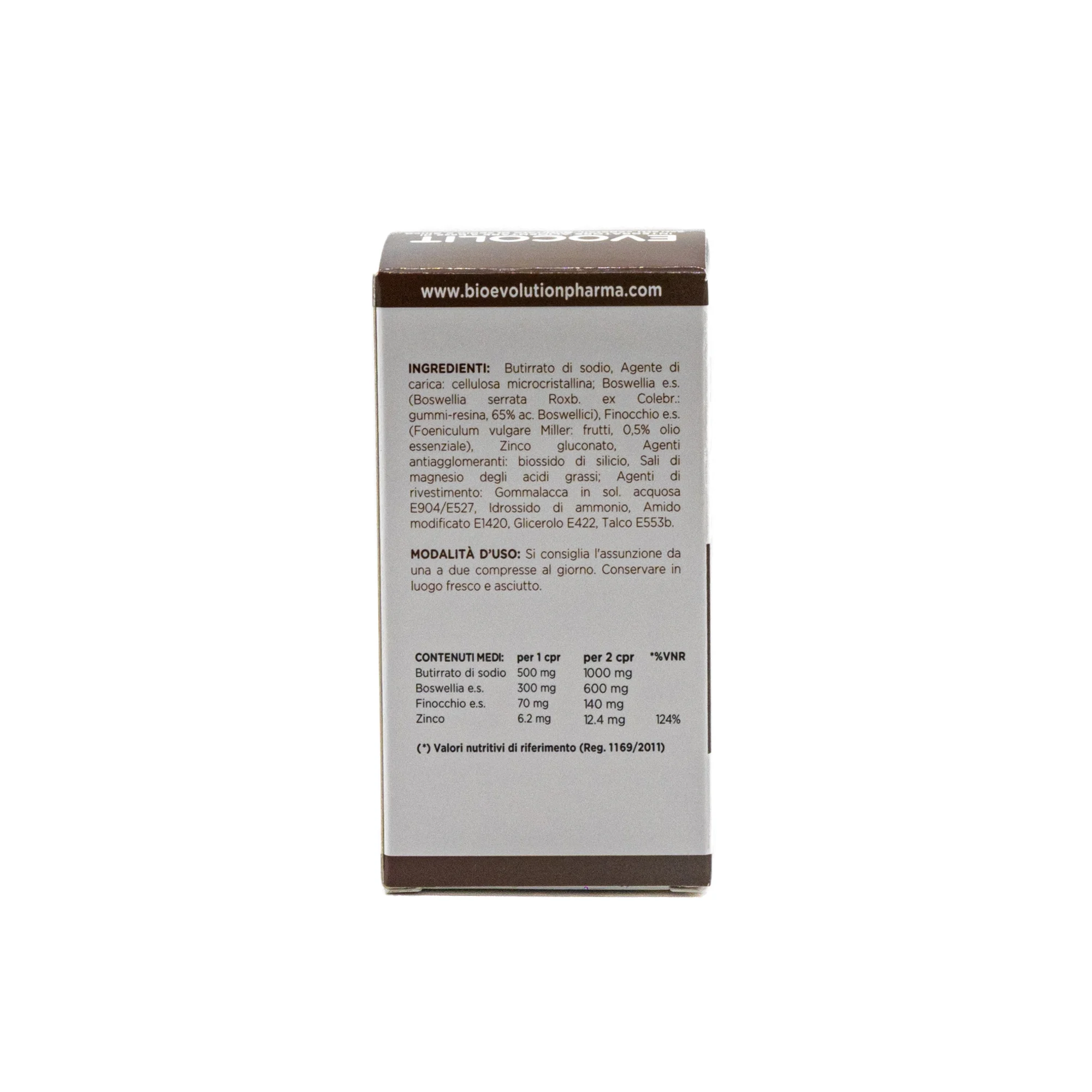 ingredienti Evocolit compresse integratore per colon e regolarità intestinale