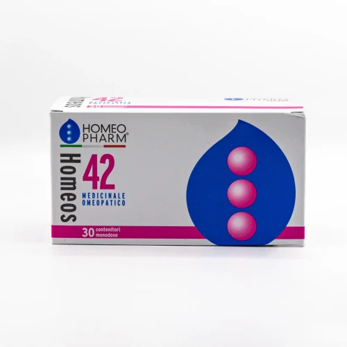 scatola frontale Homeos 42 globuli 30 tubi dose rimedio omeopatico per equilibrio e benessere