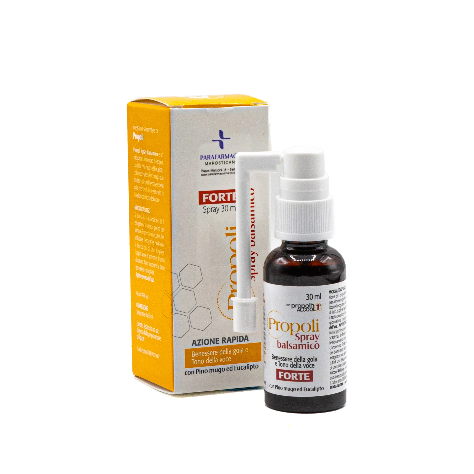 scatola e flacone propoli spray forte naturale per mal di gola e difese immunitari